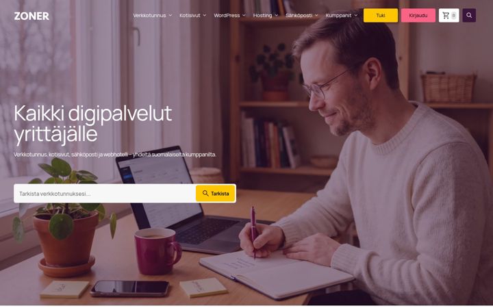 Ekraanipilt saidist zoner.fi