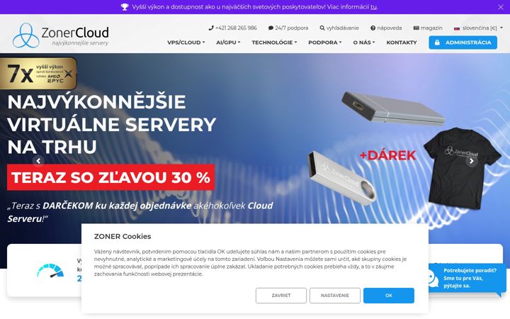 Screenshot of zonercloud.sk