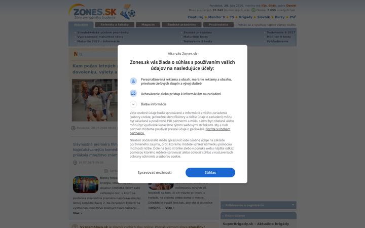 Screenshot of zones.sk