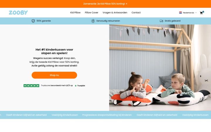 Screenshot stránky zooby.nl