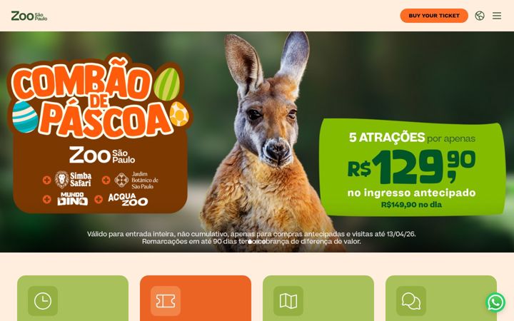Screenshot of zoologico.com.br