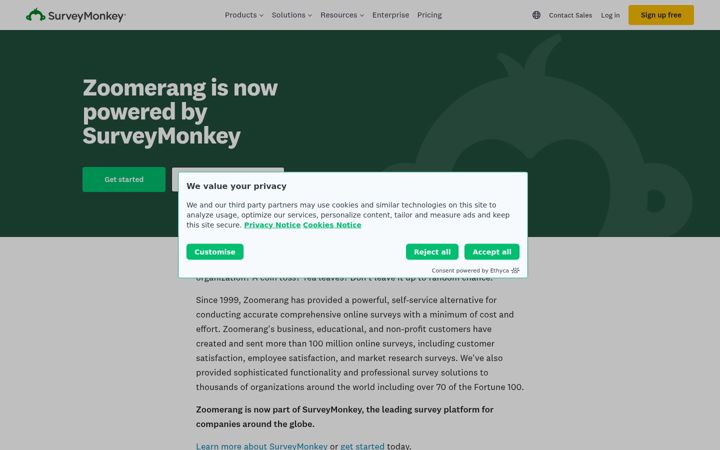 Screenshot of zoomerang.com