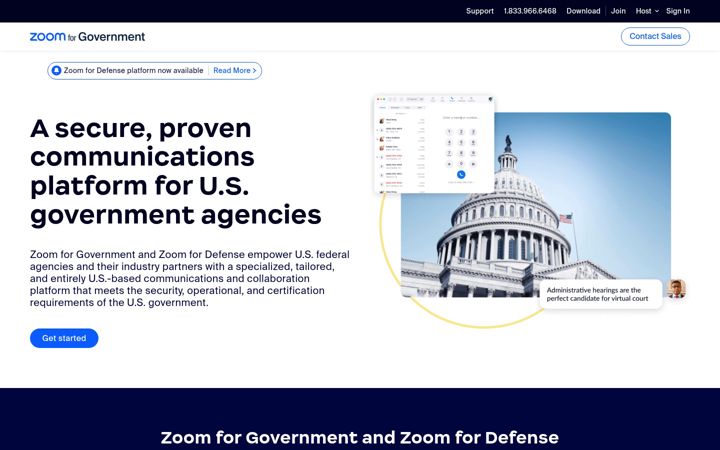 Screenshot of zoomgovdev.com