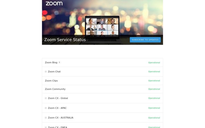 Screenshot of zoomstatus.com