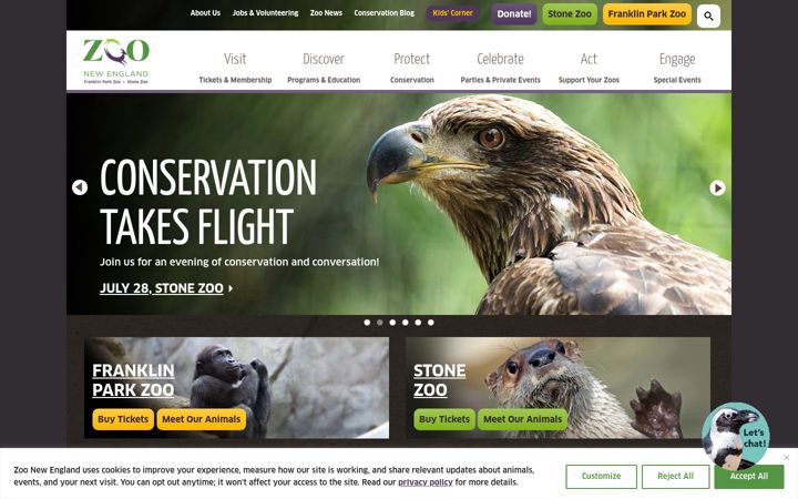 Screenshot of zoonewengland.org