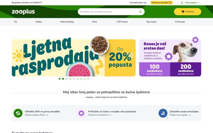 Screenshot of zooplus.hr