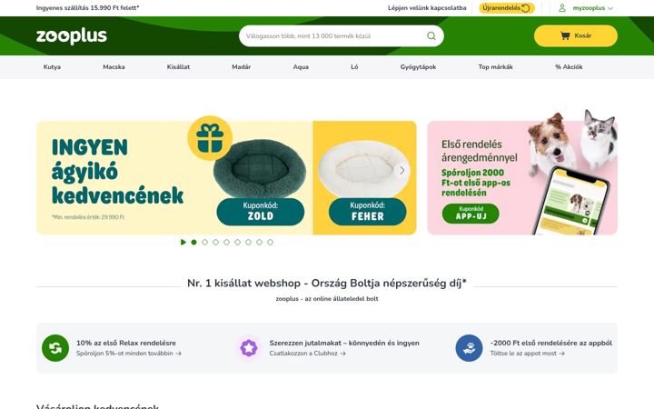 Screenshot of zooplus.hu