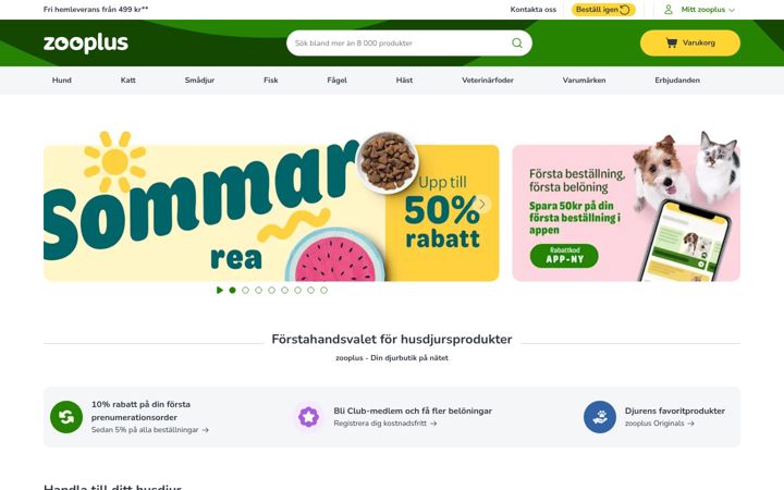 Ekrānuzņēmums no zooplus.se