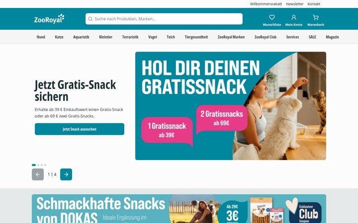 Screenshot of zooroyal.de