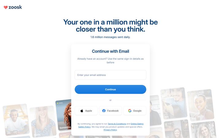 Zrzut ekranu zoosk.com