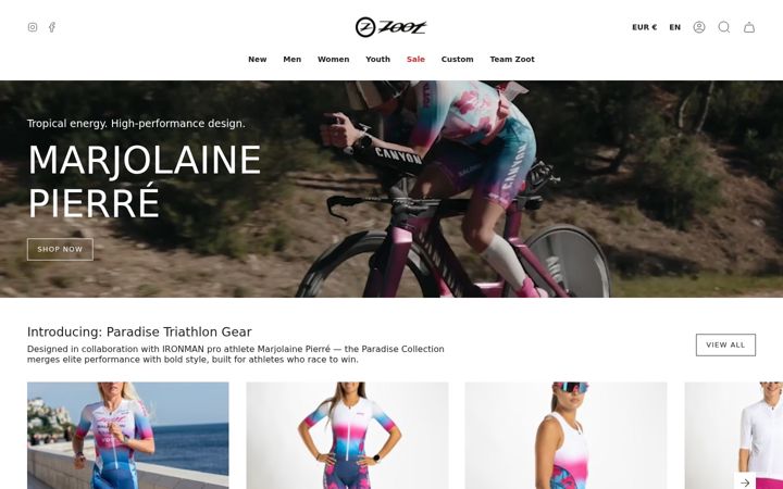 Screenshot of zootsports.com