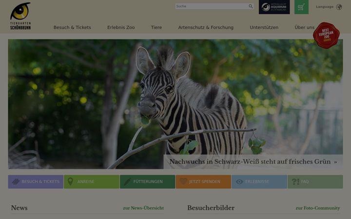 Screenshot of zoovienna.at