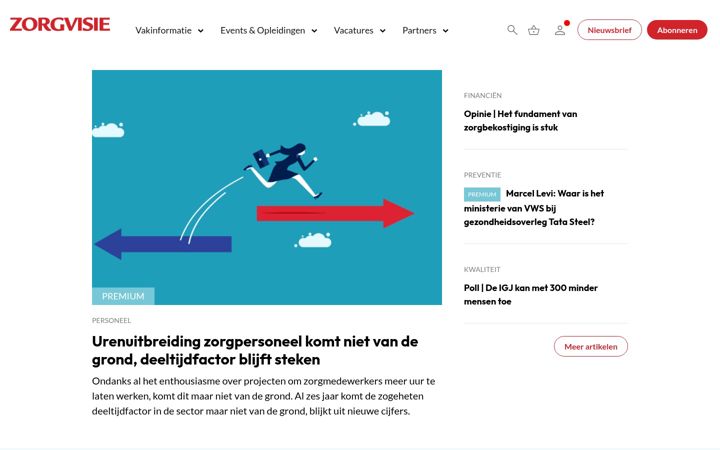 Screenshot ta' zorgvisie.nl