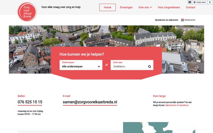 Screenshot ta' zorgvoorelkaarbreda.nl