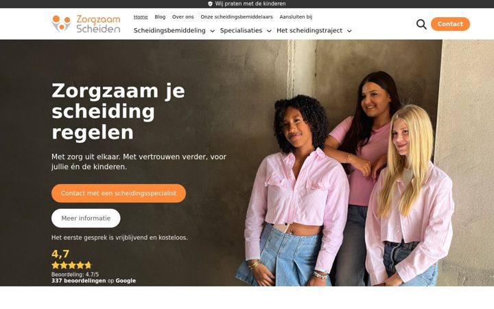 Captura de pantalla de zorgzaamscheiden.nl