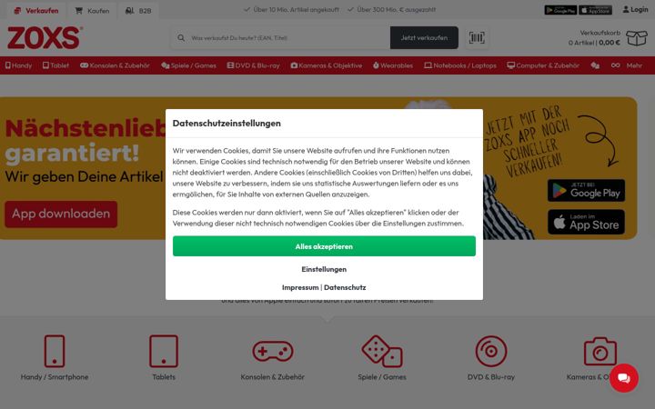 Screenshot of zoxs.de