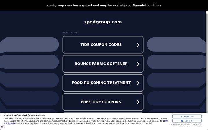 Screenshot of zpodgroup.com