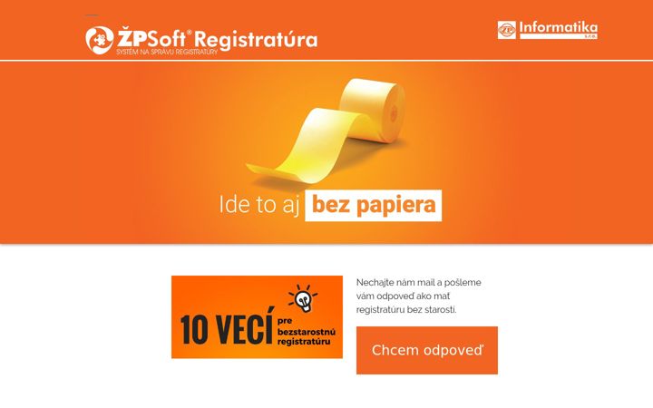 Screenshot di zpregistratura.sk