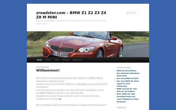 Екранна снимка на zroadster.com