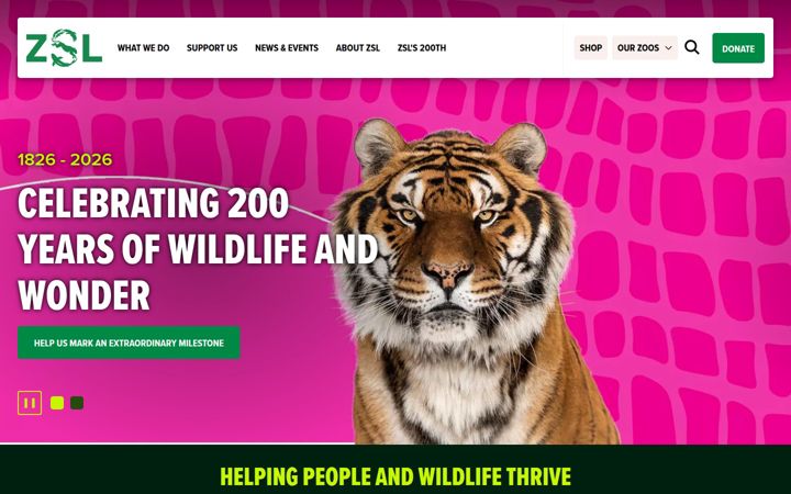 Screenshot stránky zsl.org