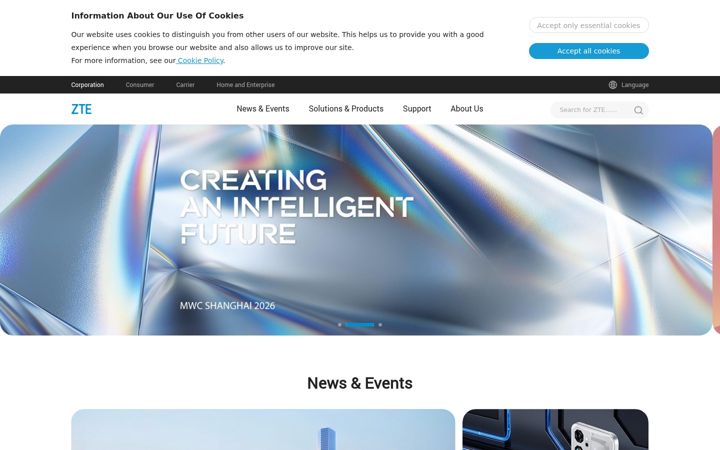 Screenshot di zte.com.cn
