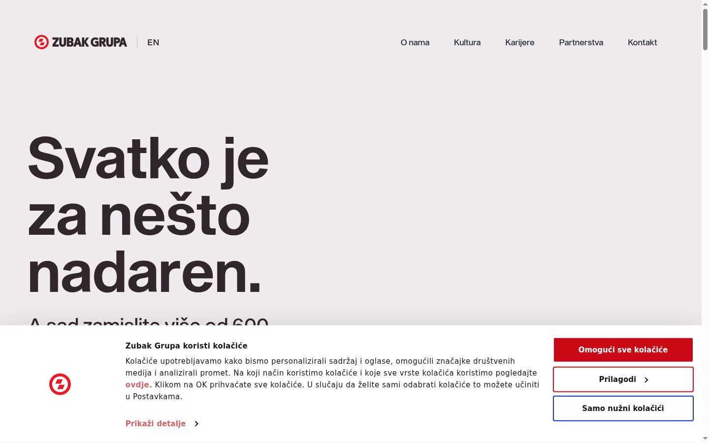 Captura de ecrã do banner de consentimento apresentado antes de qualquer interação