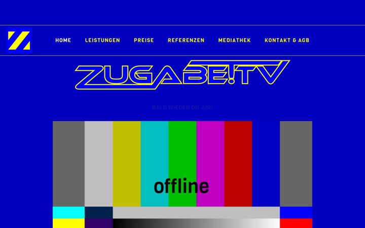 Captura de pantalla de zugabe.tv