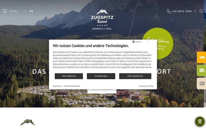 Skærmbillede af zugspitz-resort.at