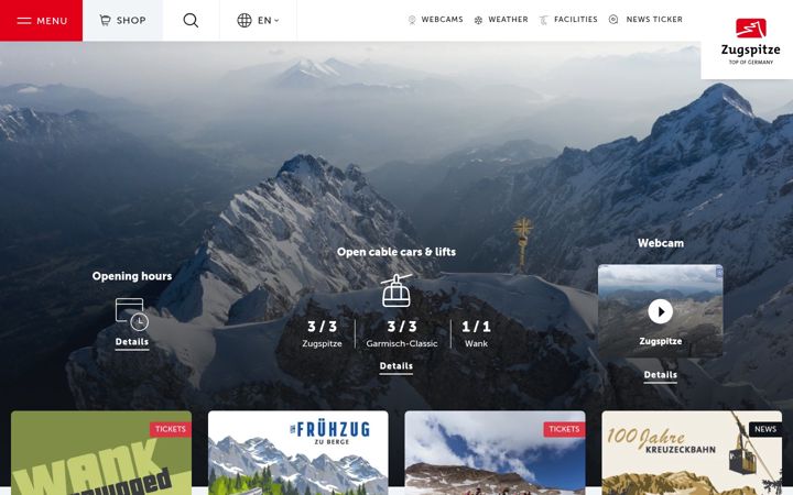 Screenshot of zugspitze.de