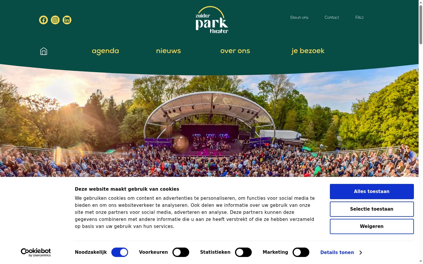 Screenshot del banner di consenso mostrato prima di qualsiasi interazione