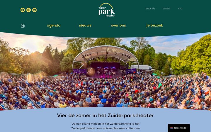 Screenshot di zuiderparktheater.nl