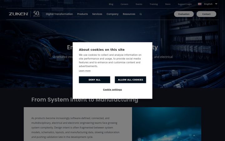 Screenshot of zuken.com