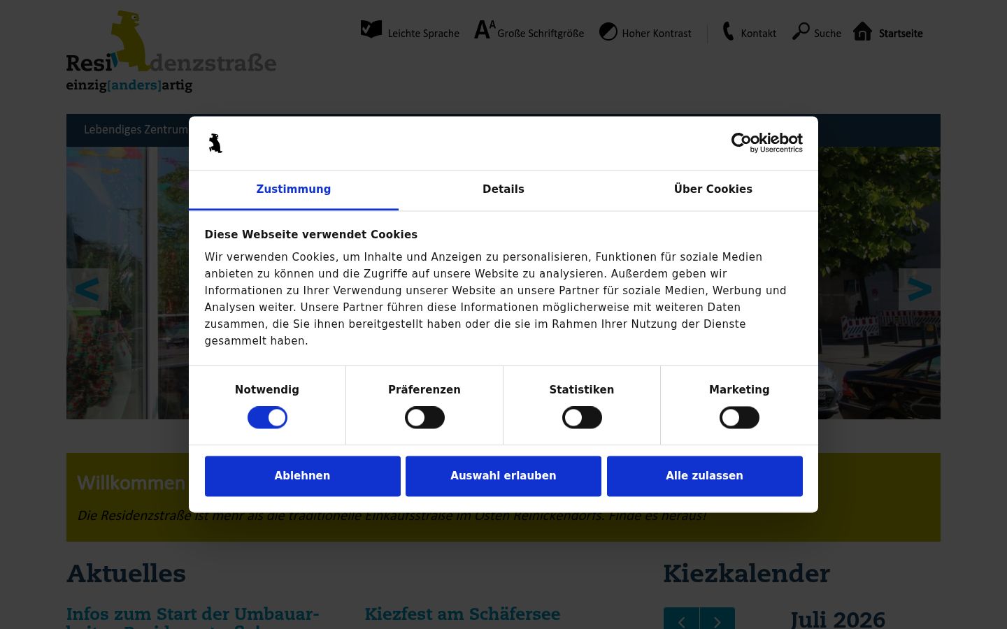 Snímek obrazovky baneru souhlasu zobrazeného před jakoukoli interakcí
