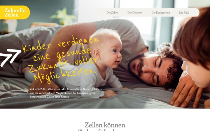 Skærmbillede af zukunftszellen.de