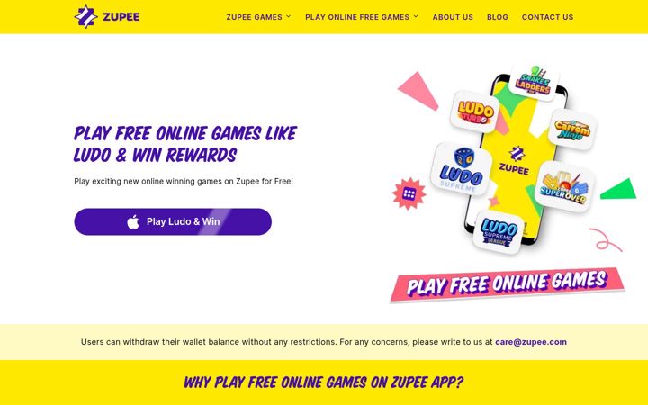 Screenshot of zupee.com