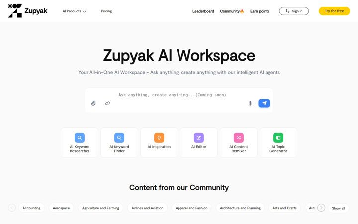 Skjámynd af zupyak.com