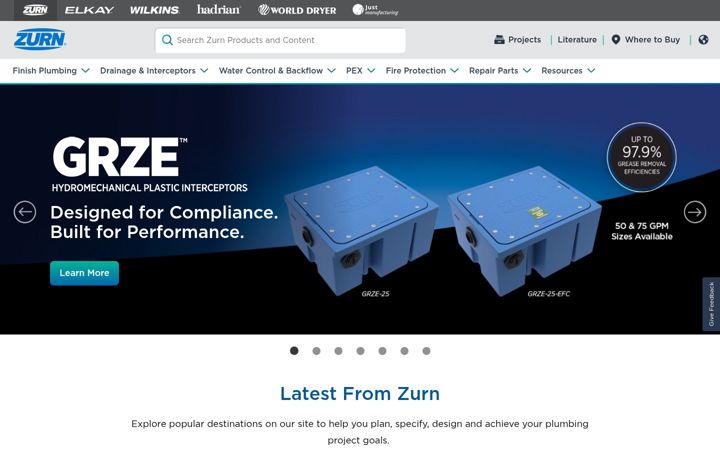 Screenshot of zurn.com