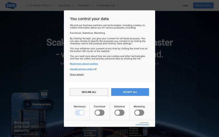 Screenshot of zuuvi.com
