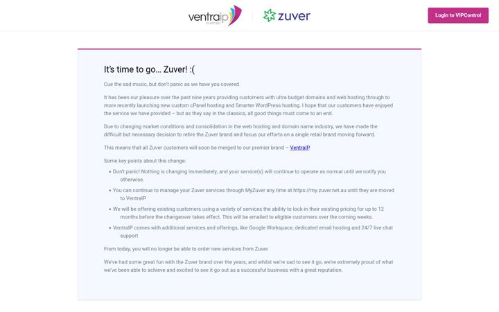 Screenshot of zuver.net.au