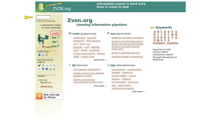 Screenshot of zvon.org