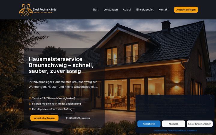 Screenshot stránky zweirechtehandeservice.de
