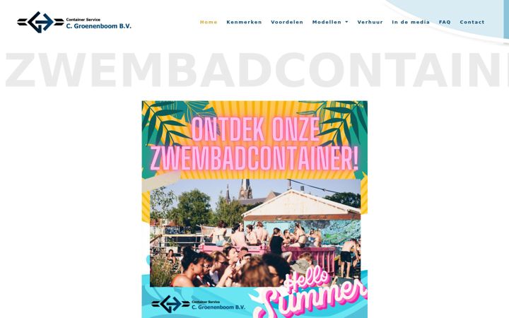 Screenshot of zwembadcontainers.nl