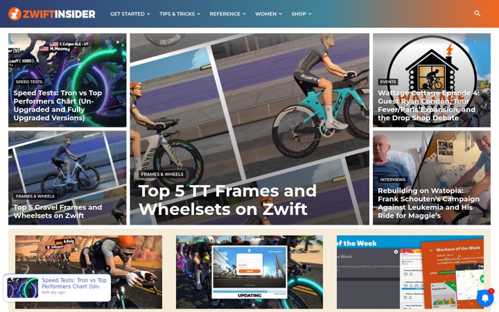 Screenshot of zwiftinsider.com