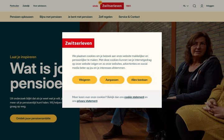 Screenshot of zwitserleven.nl