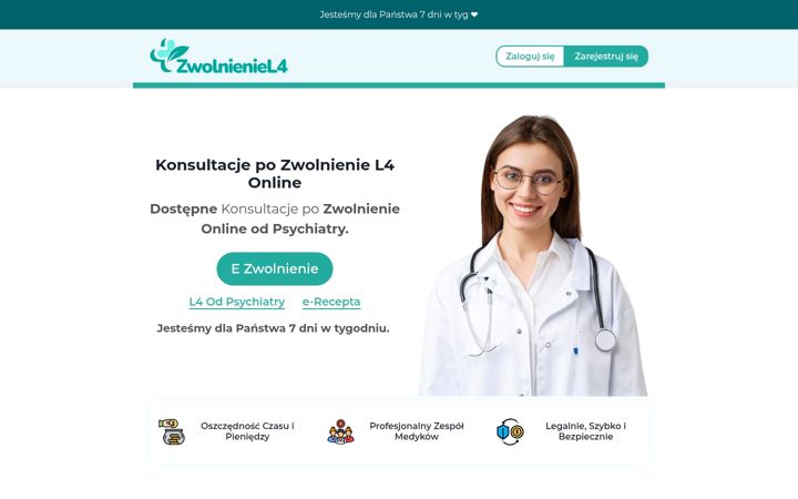 Ekrano kopija zwolnieniel4.pl