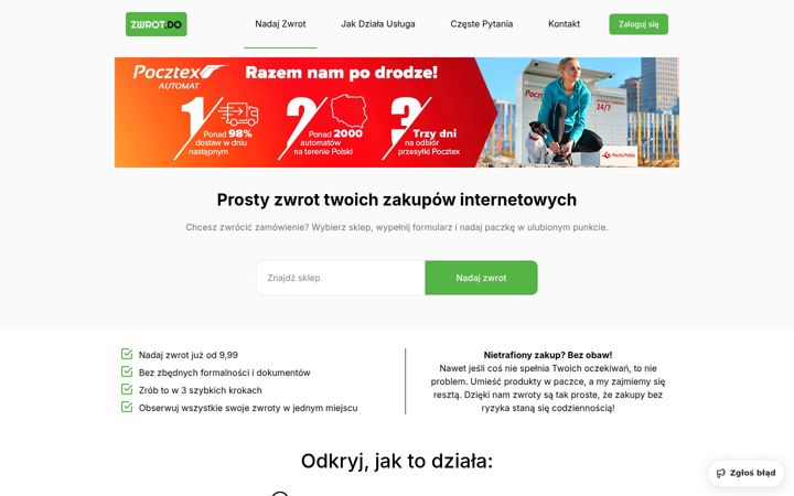 Screenshot di zwrot.do
