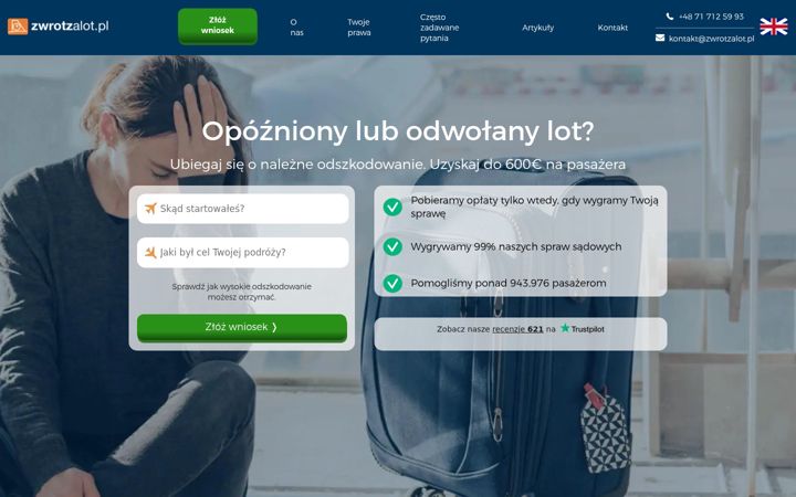 Screenshot of zwrotzalot.pl