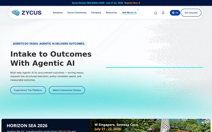 Screenshot of zycus.com