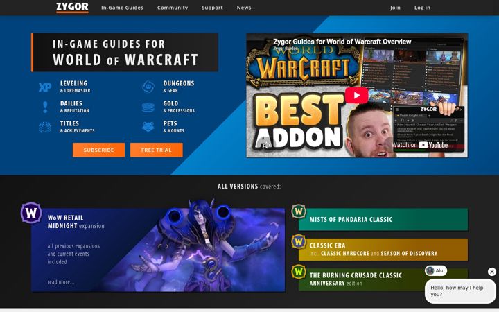 Screenshot του zygorguides.com