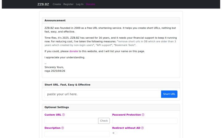 Screenshot of zzb.bz